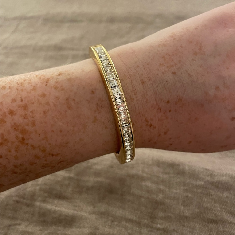 Gold and crystal bangle